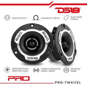 DS18 PRO-TWX1 diagonal close-up of diaphragm and voice coil, showing precision build benefit