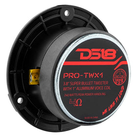 DS18 PRO-TWX1 pair on a stage monitor setup, conveying pro audio readiness and power