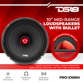 DS18 PRO-X10BM red steel frame adds rugged aesthetics and durability.