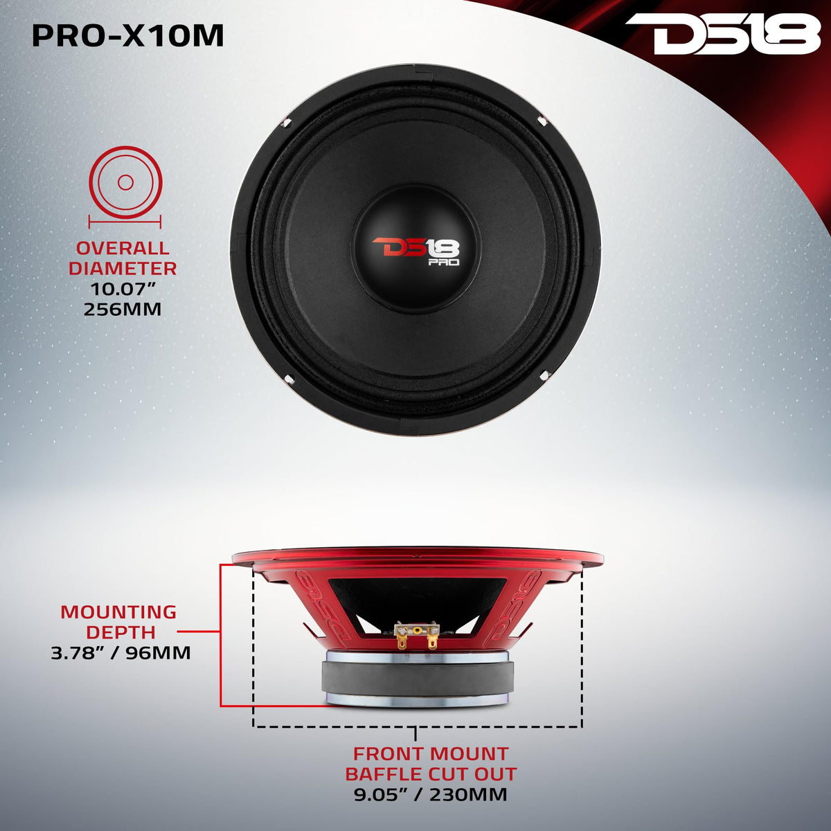 DS18 PRO-X10M voice coil closeup with CCAR winding for reliability