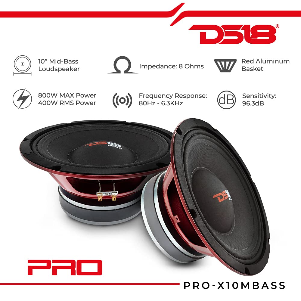 DS18 PRO-X10MBASS voice coil closeup reveals high-temperature CCAW winding for reliability.