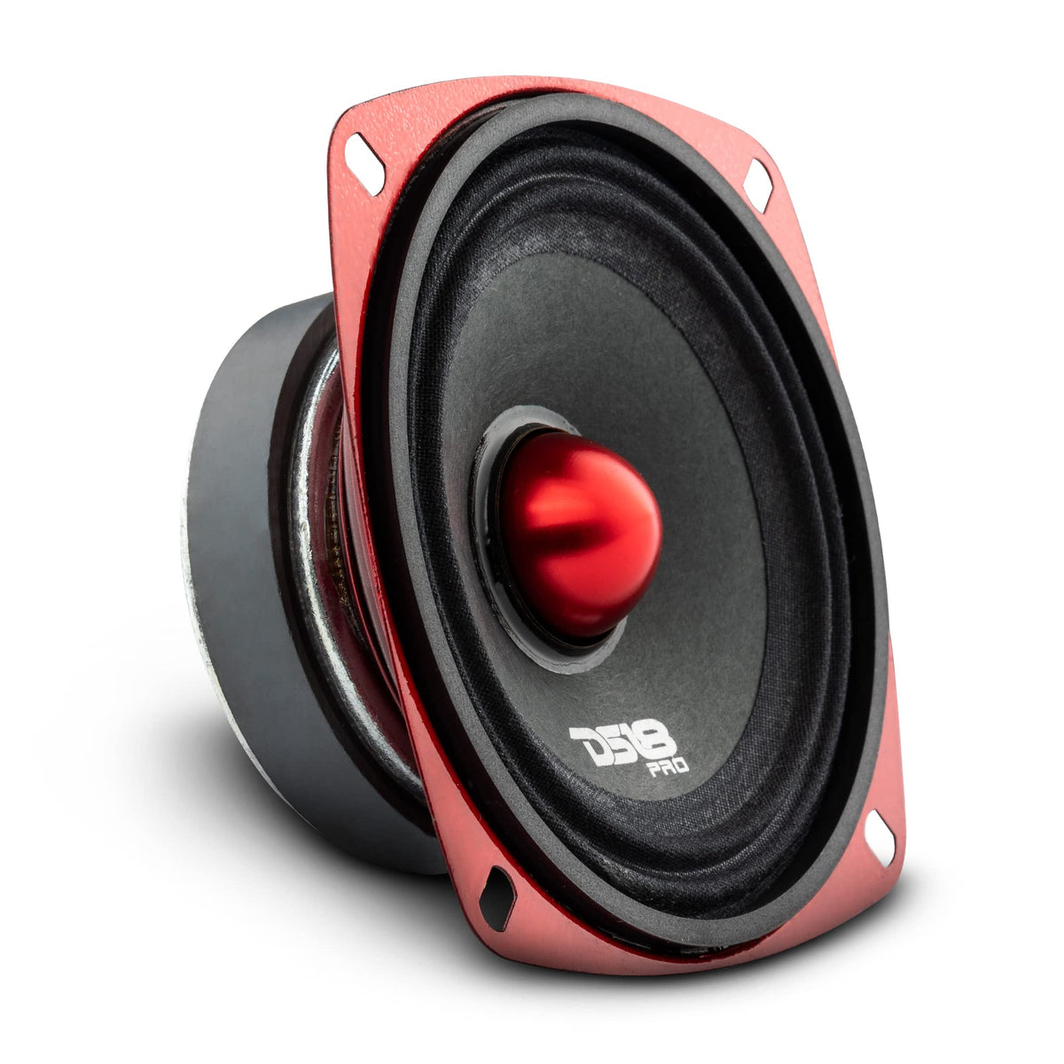 DS18 front view of PRO-X4.4BMSL speaker showing grille and compact size, improving installation options