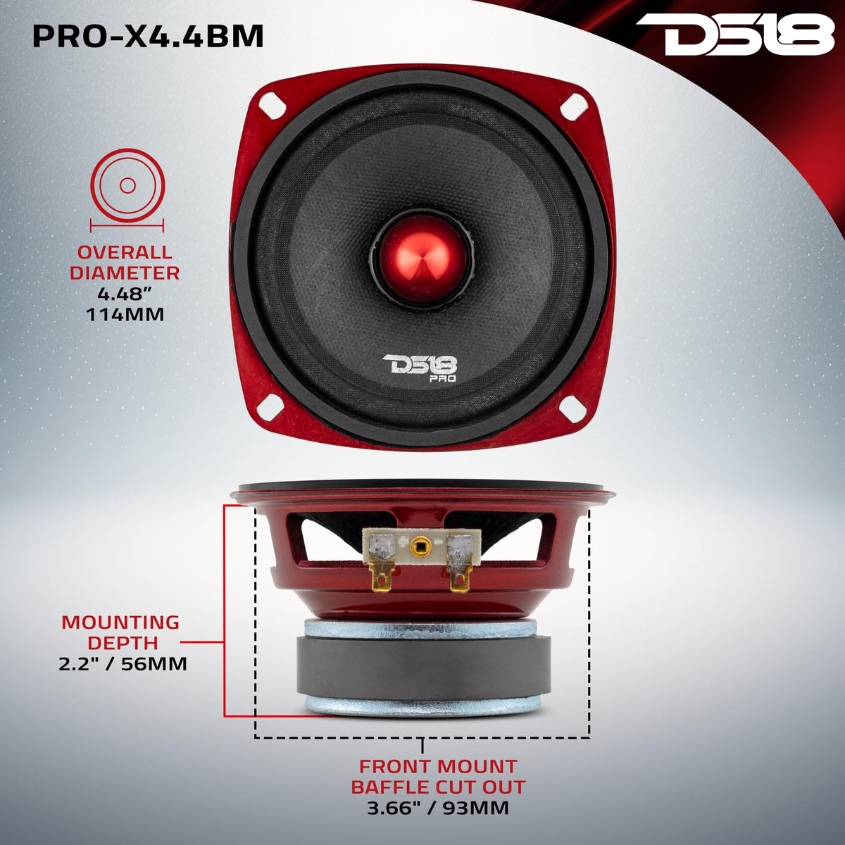 DS18 exposed voice coil and ferrite magnet showing heat resistance benefit