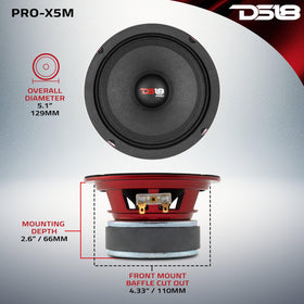 DS18 PRO-X5M in-dashboard lifestyle shot showing enhanced stereo imaging and realistic sound