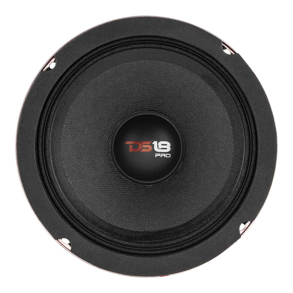 DS18 PRO-X5M side profile showing shallow 2.6 inch mounting depth for tight vehicle fit