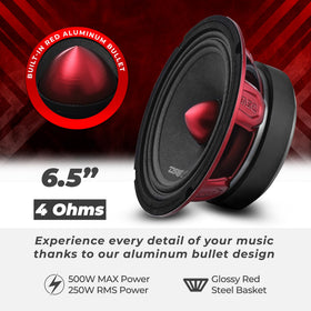 DS18 close-up bullet dust cap protecting voice coil and smoothing sound