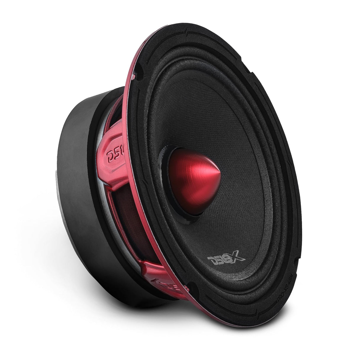 DS18 front view red basket showing robust fit and improved midrange