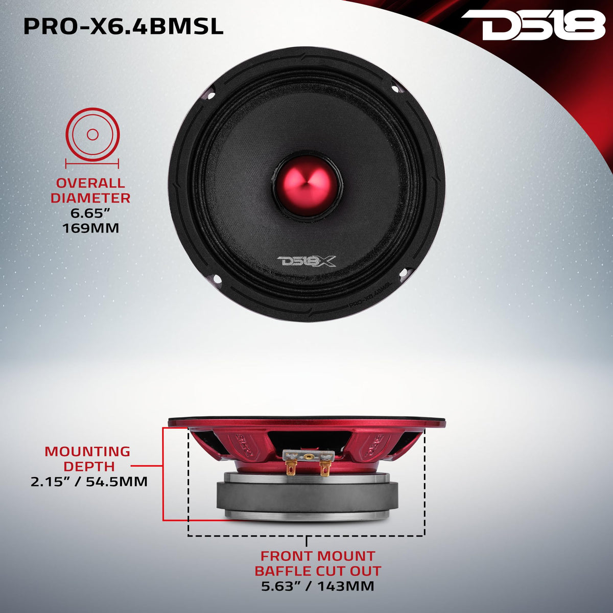 DS18 lifestyle dashboard shot showing speaker integrated into custom audio setup