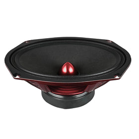 DS18 PRO-X694BM 4-ohm impedance matches typical car audio amplifiers efficiently.