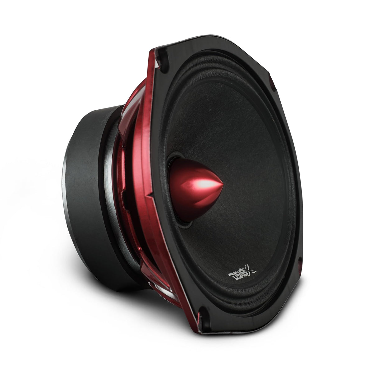 DS18 PRO-X694BM 6x9 loudspeaker with red aluminum bullet delivers clearer midrange.