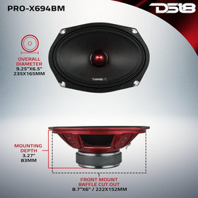 DS18 PRO-X694BM ideal upgrade for car, truck, and motorcycle stereo systems.