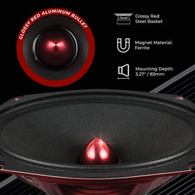 DS18 PRO-X694BM ferrite magnet assembly enhances power handling and dynamic punch.
