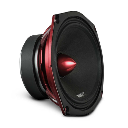 DS18 PRO-X698 BM loudspeaker front view showing red bullet housing for improved car audio.