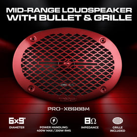 DS18 PRO-X698 BM loudspeaker side view highlighting compact 6x9 midrange design.