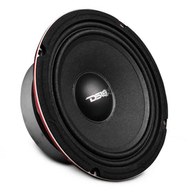 DS18 front view of 6.5" midrange speaker showing grille and cone, boosts mid clarity