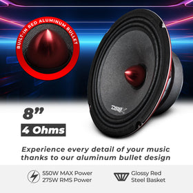 DS18 PRO-X8.4BM front view shows rugged, install-ready speaker build