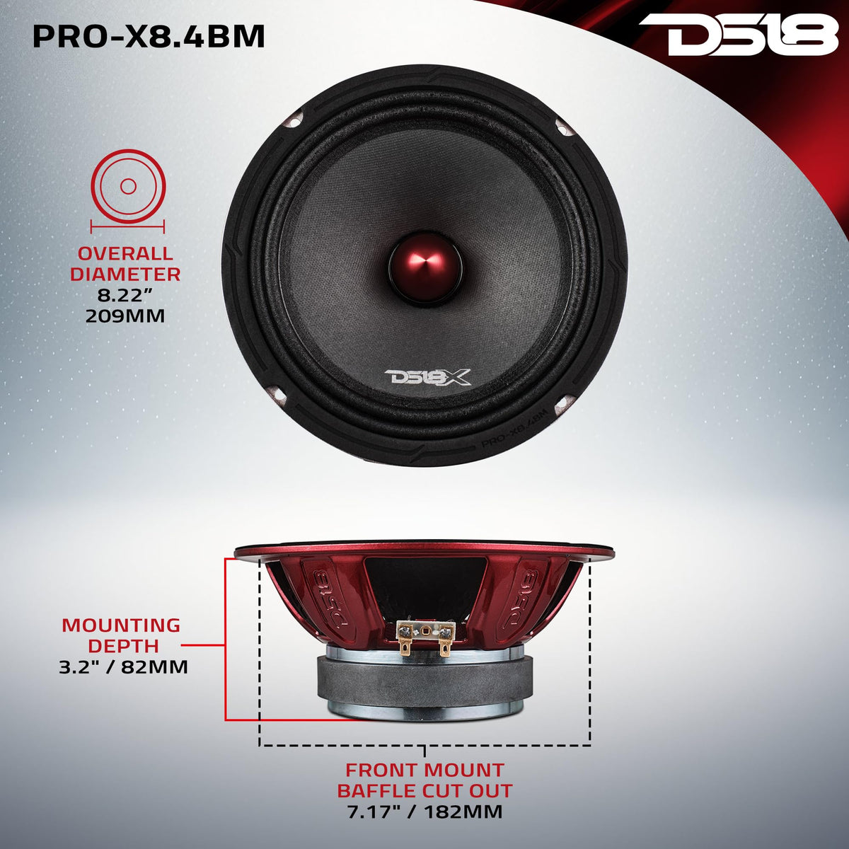 DS18 PRO-X8.4BM power rating highlights robust performance potential