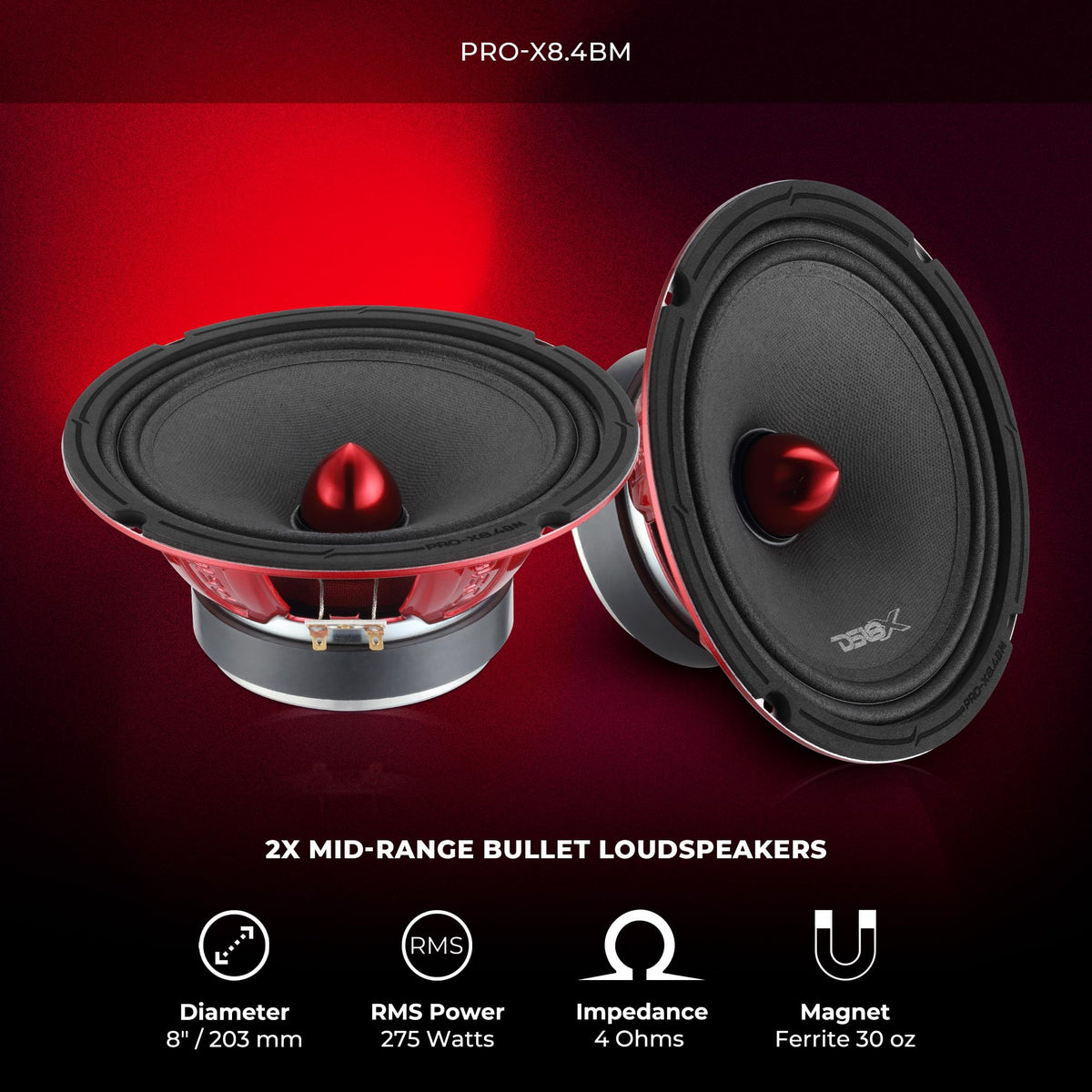 DS18 PRO-X8.4BMPK 1-inch aluminum bullet tweeter for crisp highs