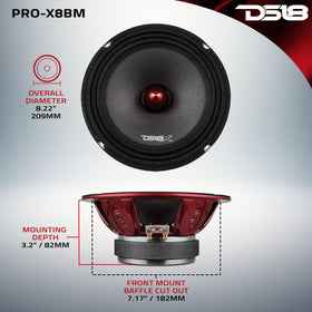 Frequency response overview of DS18 PRO-X8BM suggests wide tonal range
