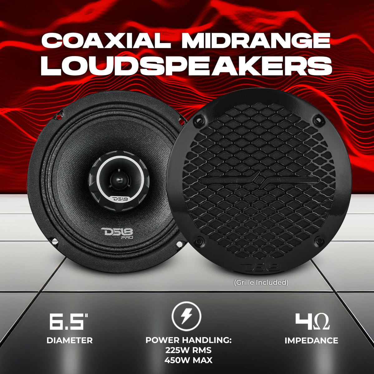 DS18 PRO-ZT6 midrange cone close-up shows rugged build for long listening