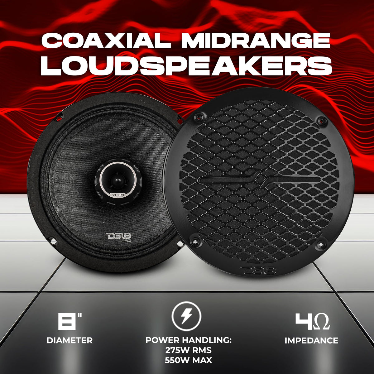 DS18 PRO-ZT8 built-in bullet tweeter delivers crisp highs.