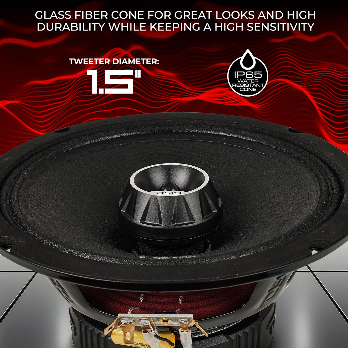 DS18 PRO-ZT8 water-resistant grille protects sound in tough conditions.