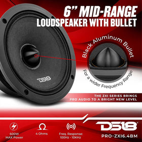 DS18 PRO-ZXI6.4BM black bullet dustcap enhances durability and on-stage presence