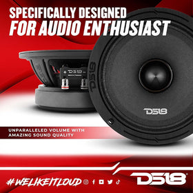 DS18 PRO-ZXI6.4BM midrange driver in-car delivers powerful everyday listening