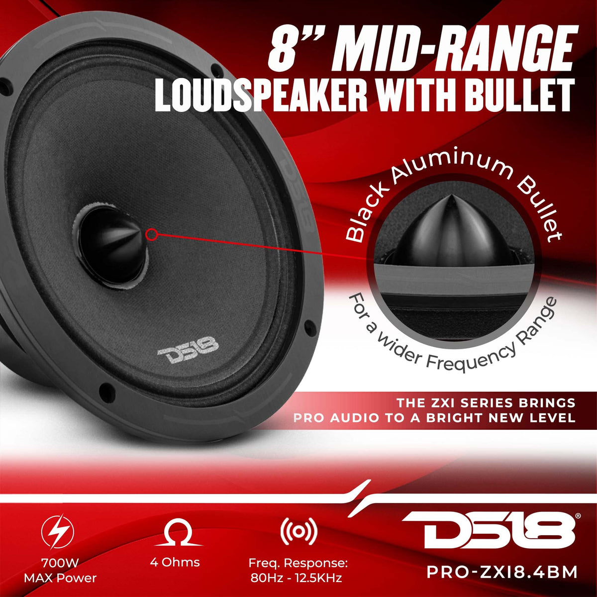 DS18 PRO-ZXI8.4BM bullet dustcap detail enhances aesthetics and heat management