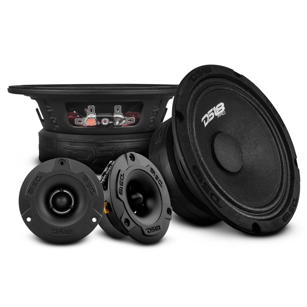 DS18 PRO-GM6.4PK 6 inch midrange front view delivering clear mids for vocals