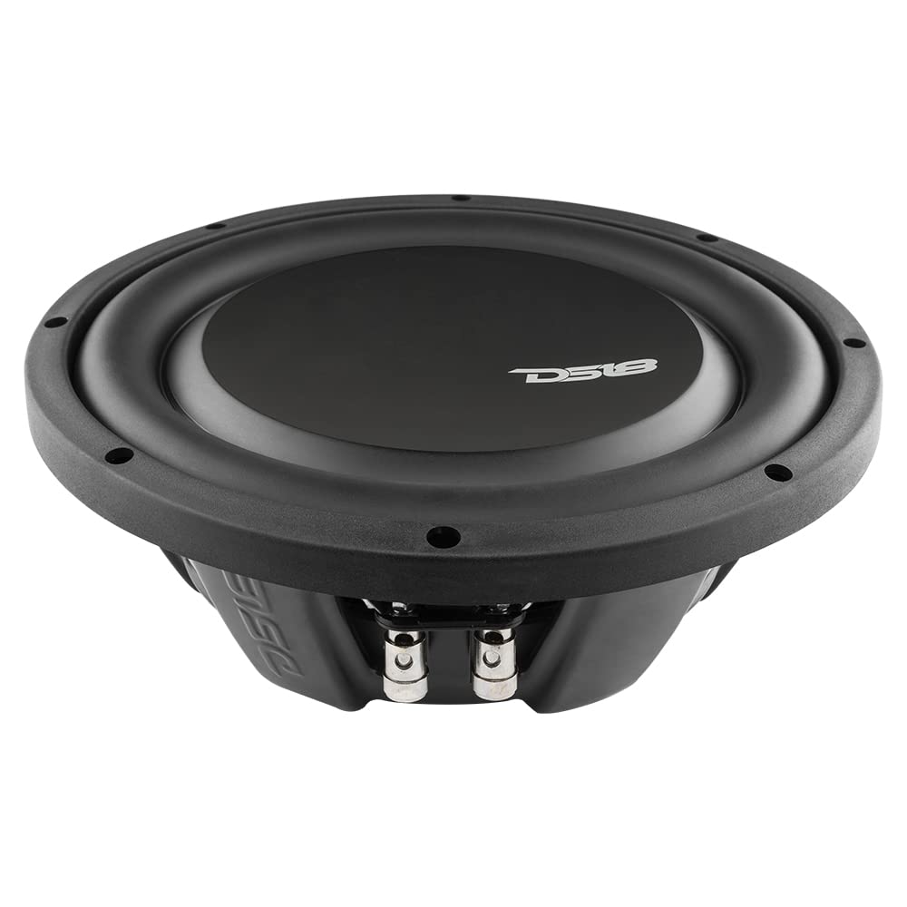 DS18 PSW10.4S installed in car for on-the-road bass enhancement.