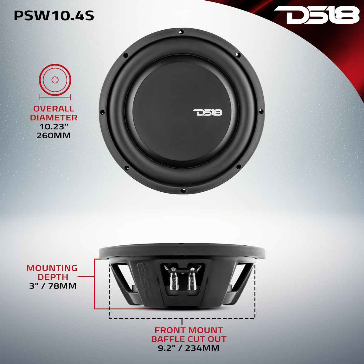 DS18 PSW10.4S water-resistant molding suited for diverse vehicles.