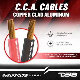 DS18 PW-4GA power wire 20ft red for high-current car audio connections