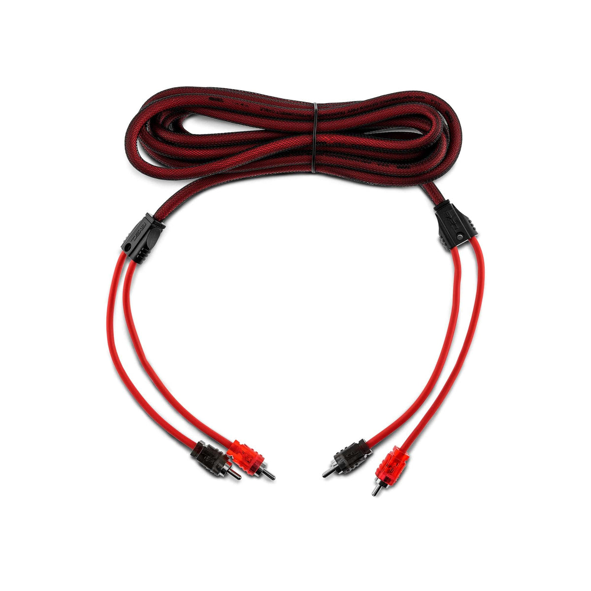 DS18 R12 Ultra Flex RCA cable close-up highlighting oxygen-free copper core for clean audio
