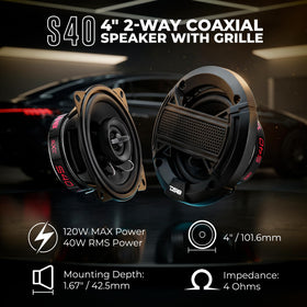 DS18 S40 woofer cone close-up highlighting texture and improved clarity