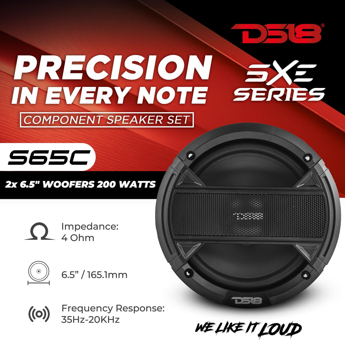DS18 close-up of woofer cone highlighting durability and clear mids