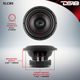 DS18 SLC8S foam surround adds compliance and excursion potential.
