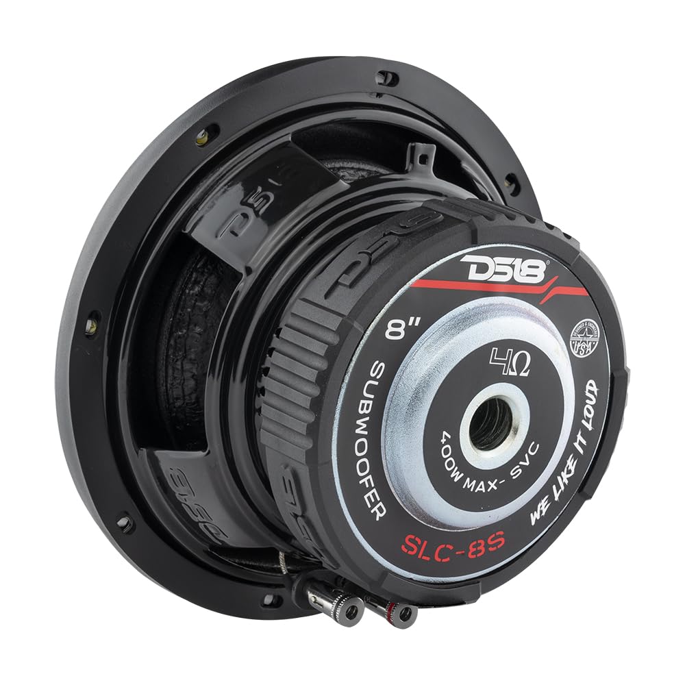 DS18 SLC8S SVC woofer with single voice coil for stable impedance.