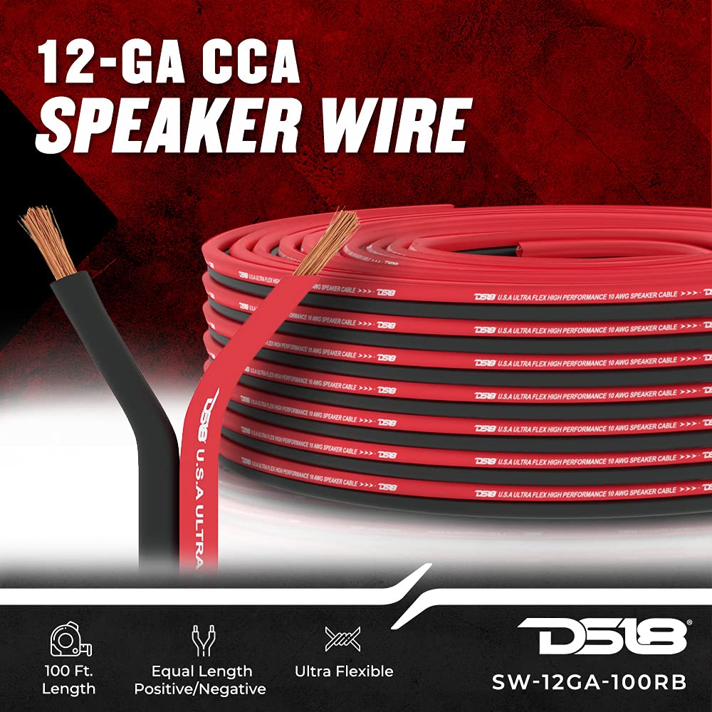 DS18 SW-12GA-100RB ultra-flex cable demonstrates easy bending for tight routes