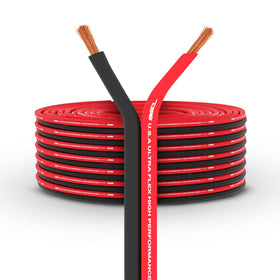 DS18 SW-16GA-100RB red-black speaker wire on spool for durable power and signal transfer.