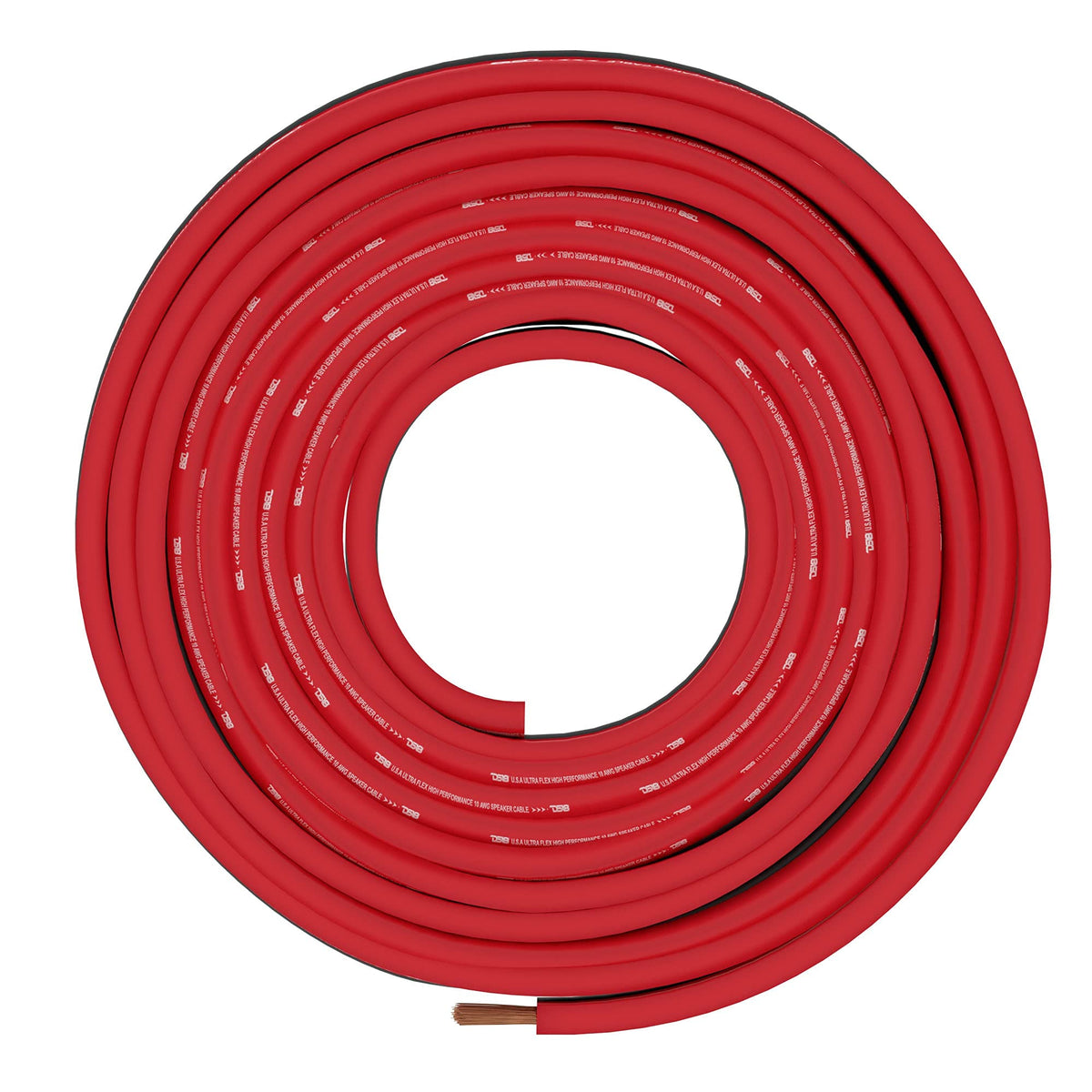 DS18 cable beside a ruler showing 100ft spool scale to plan cable runs accurately