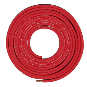 DS18 cable beside a ruler showing 100ft spool scale to plan cable runs accurately