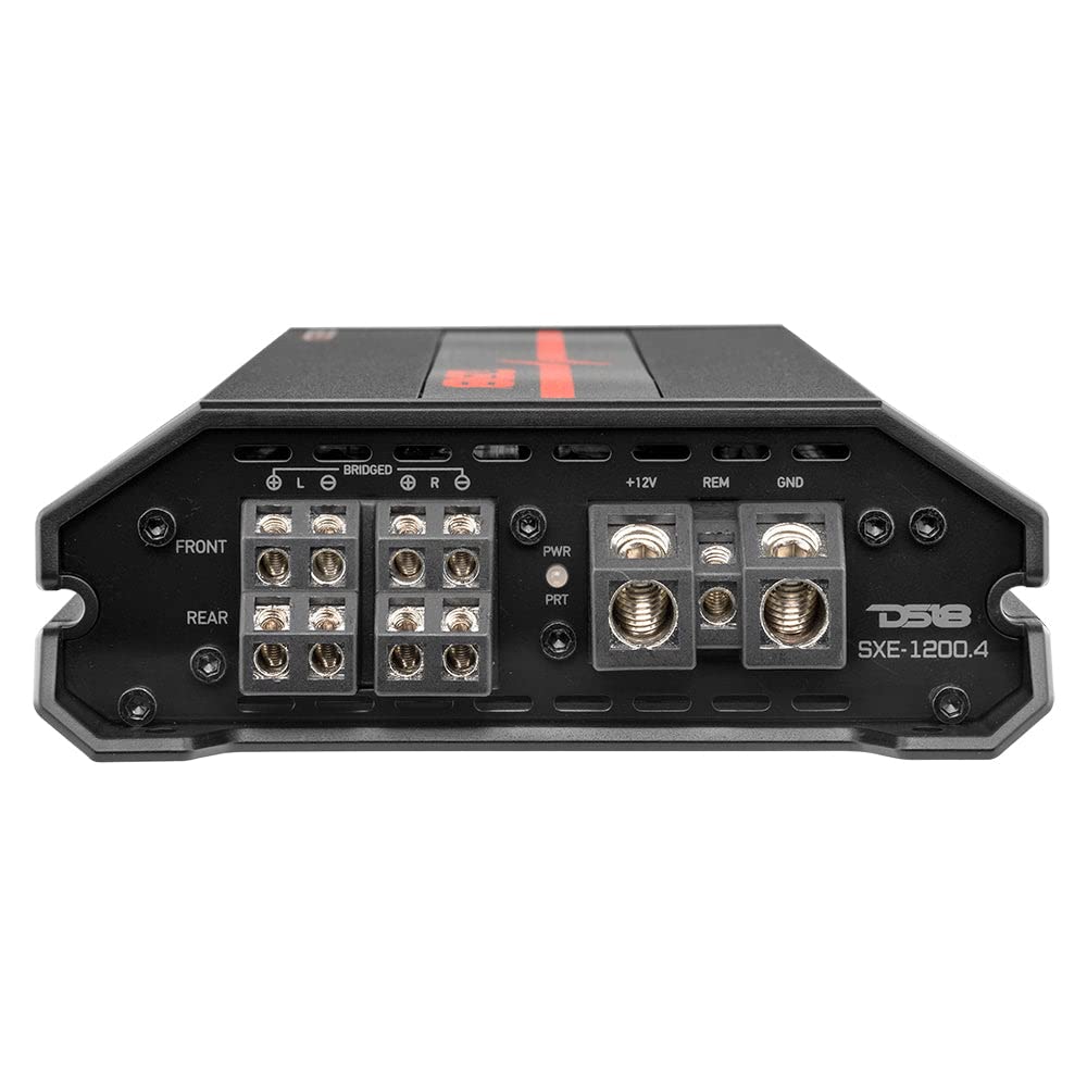 DS18 SXE-1200.4 BK bridge mode image demonstrates high-power two-channel bridging at 4 ohms