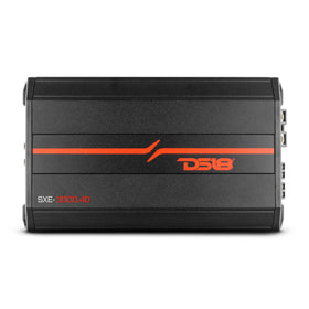 DS18 SXE-3000.4D/BK front view for compact car amp with clean output.