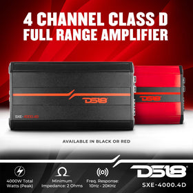 DS18 SXE-4000.4D/BK compact design and heat management for cars.