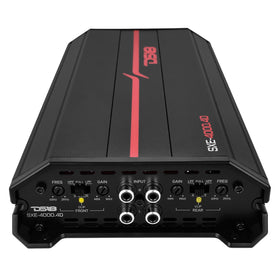 DS18 SXE-4000.4D/BK remote bass control adds tuning freedom.