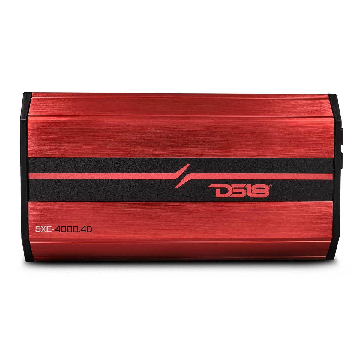DS18 SXE-4000.4D compact amplifier with heat sink for clean power in cars.