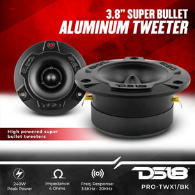 DS18 PRO-TW220 tweeter close-up highlighting compact high-performance unit.