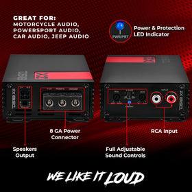 DS18 X2 chassis heat-dissipation view emphasizes reliable Class D performance.