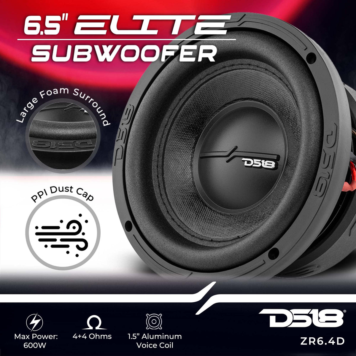 DS18 ZR6.4D Elite-Z cone closeup highlighting non-pressed paper cone quality.